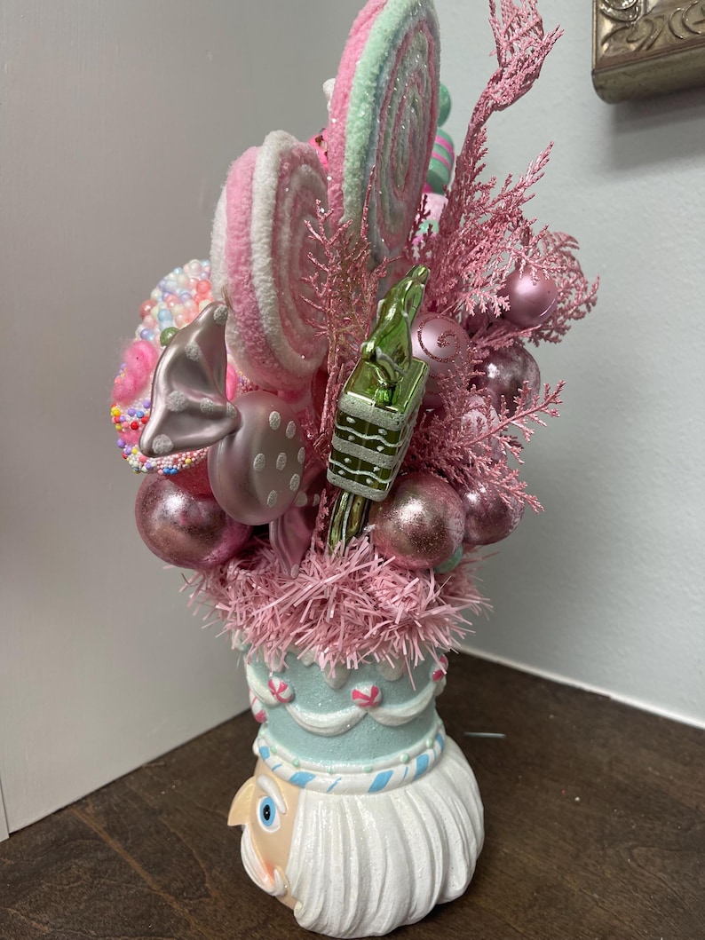 Whimsical Nutcracker Candyland Centerpiece, Pastel Christmas Table