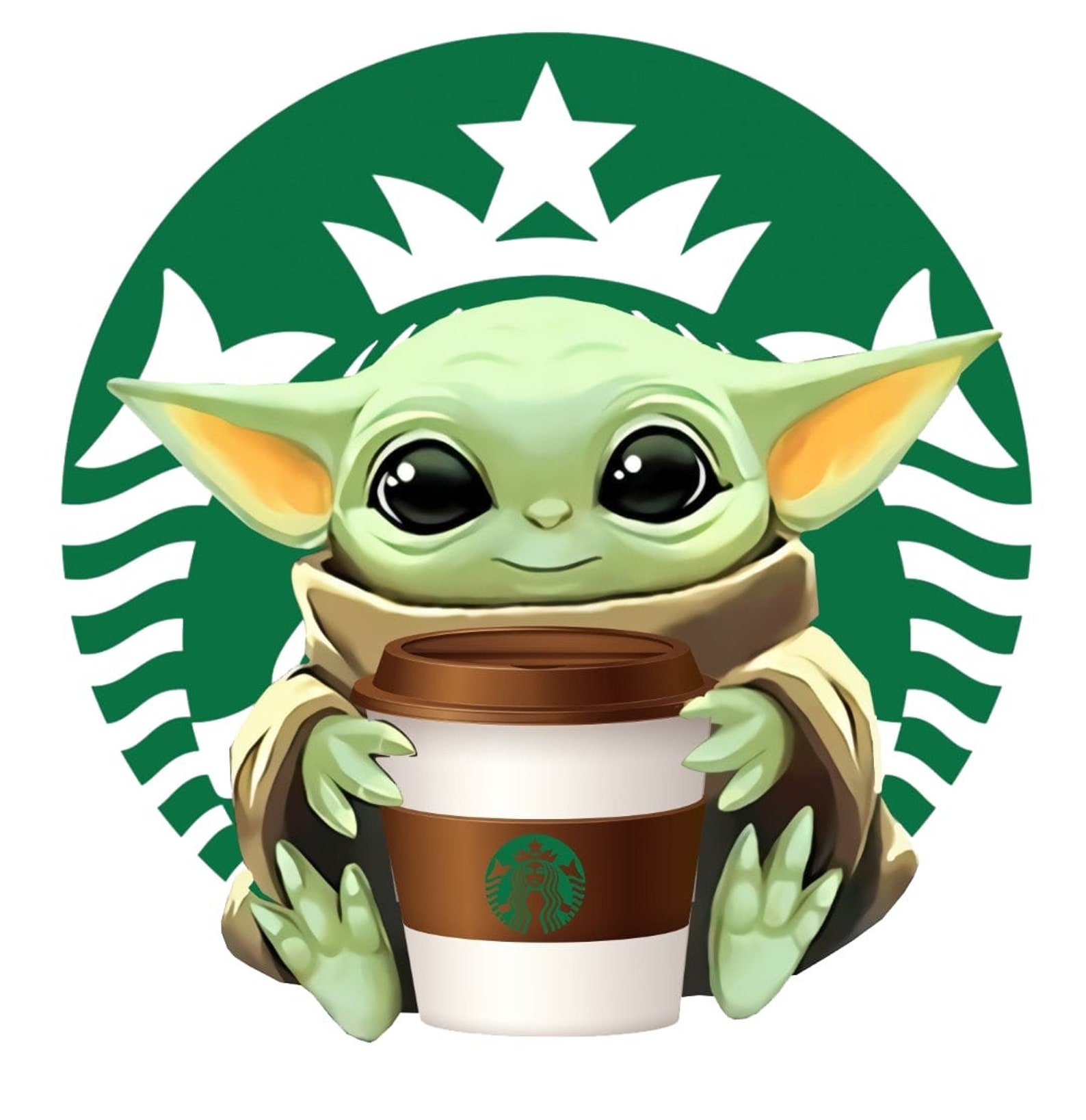 Starbucks Café Bebé Yoda Vinilo Pegatina Etsy