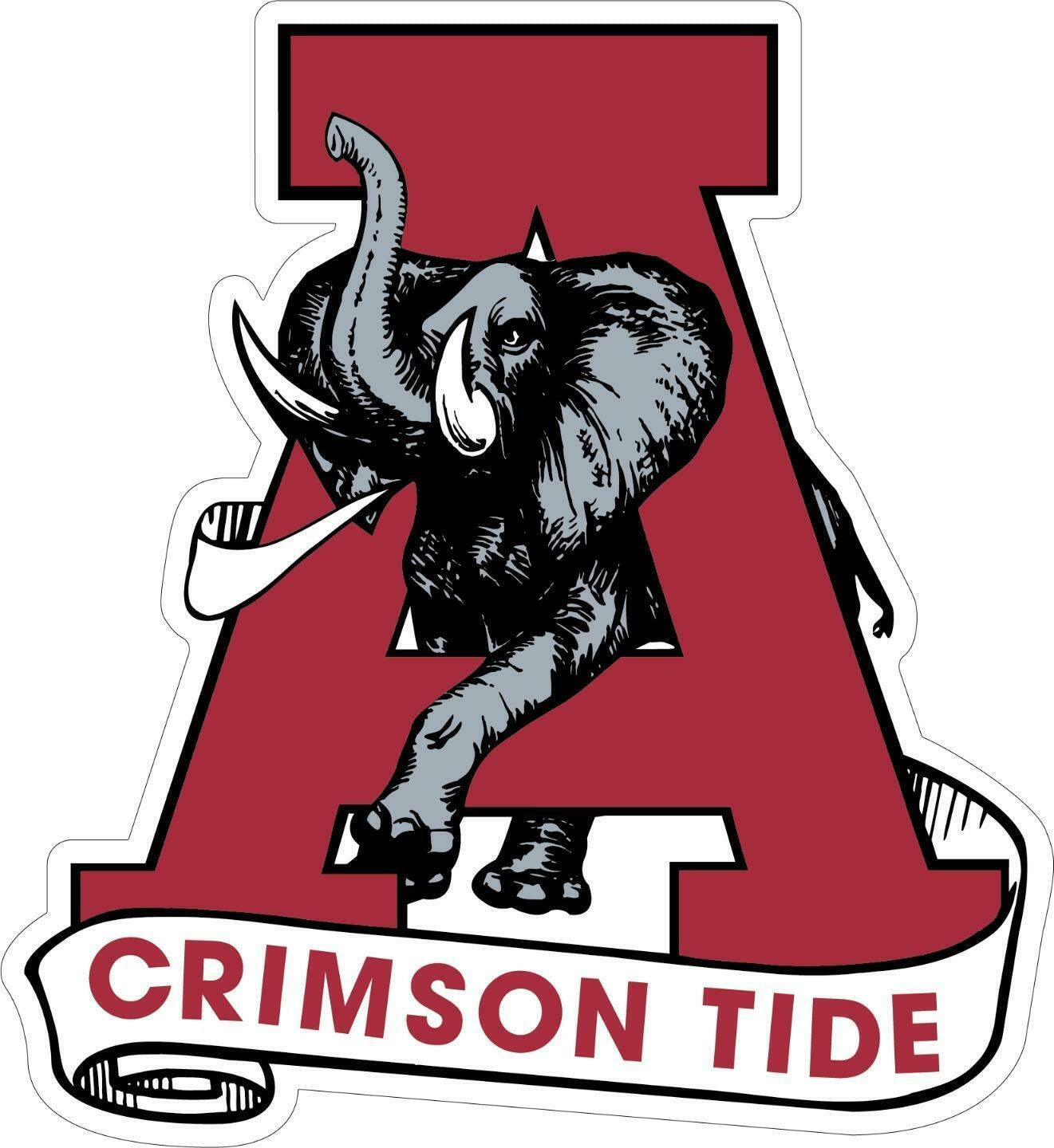 Alabama Crimson Tide Retro Logo Die Cut Vinyl Decal Sticker Etsy