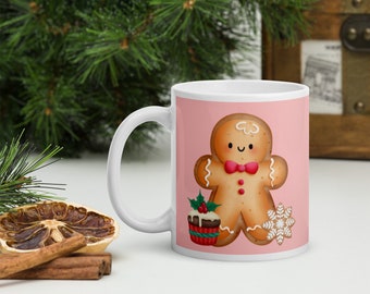 Gingerbread Cookie Pink glossy mug choose size