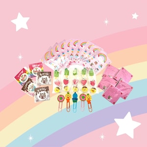 Moriah Elizabeth Birthday Party Favors, Stickers, Erasers, Pins for 5
