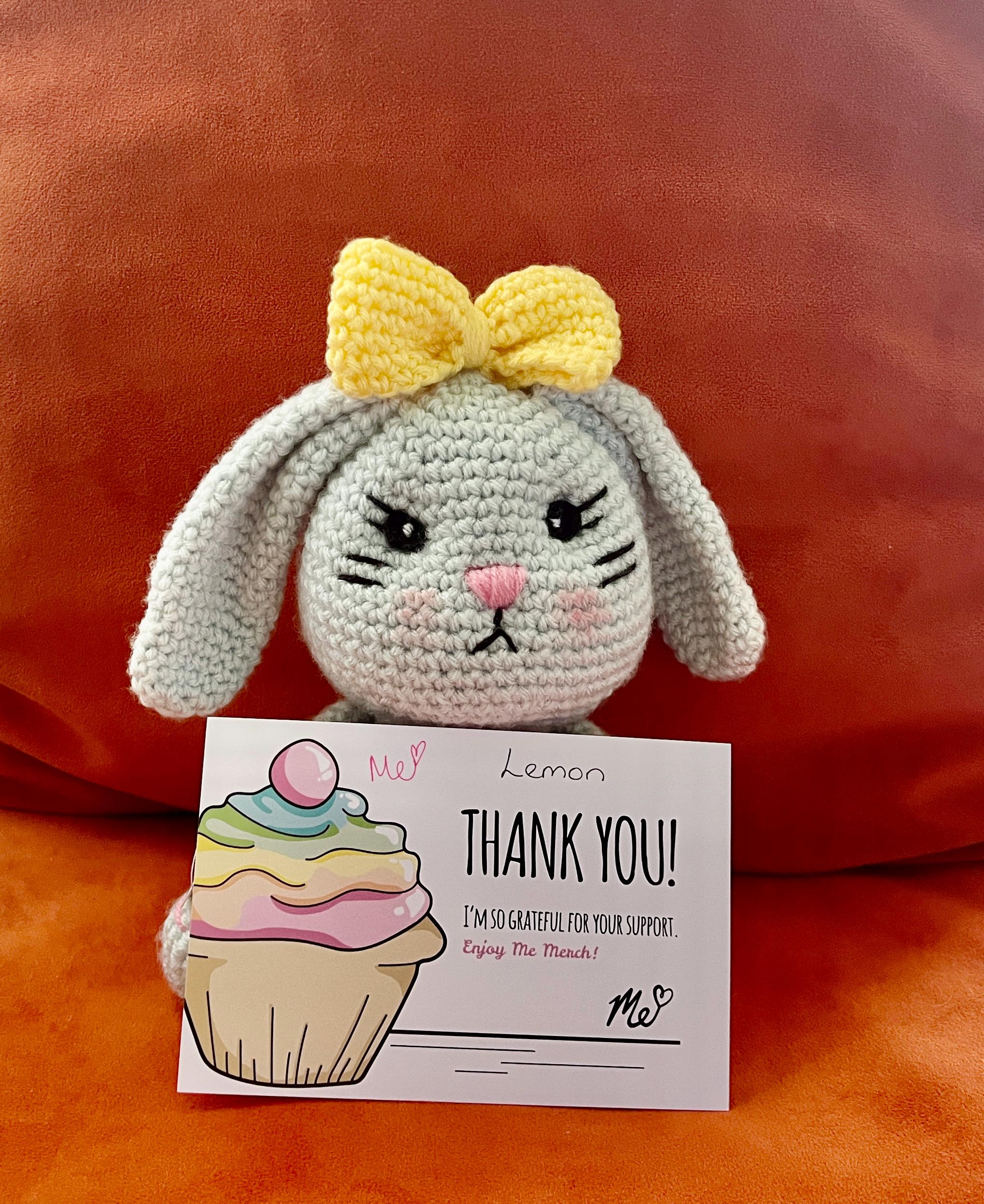 ぬいぐるみ  Saffron Bunny LemonBunny Hand-crocheted Lemon Bunny Plushie With Signed Thank You Note - Etsy