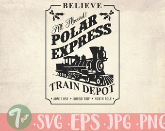 Polar Express Svg, Christmas Sign SVG, Polar Express , Santa Svg, Polar Train, Polar Express Ticket Sign, Holiday sign svg ,Christmas 2025