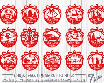 Christmas Ornament svg bundle, Merry Christmas svg, Believe svg, Christmas cut file, Christmas scene svg, Round ornament svg, Christmas png