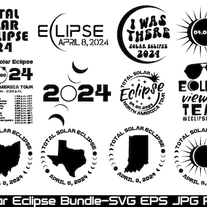 Solar Eclipse 2024 Svg Bundle, Eclipse svg, Blacked Out in USA April 8th, 2024 svg, Solar Eclipse, Astronomy Svg Png,Path of Totality Cities