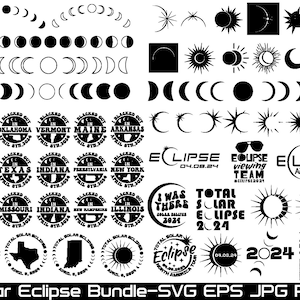 Solar Eclipse 2024 Svg Bundle, Eclipse svg, Blacked Out in USA April 8th, 2024 svg, Solar Eclipse, Astronomy Svg Png,Path of Totality Cities