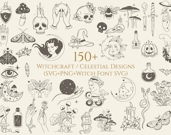 150 魔女 SVG バンドル | 魔術 SVG | 魔女 SVG | SVG ファイル | 魔法 SVG | 天体 SVG | ハロウィーン 2025 SVG | 神秘的な SVG | ウィッカ SVG