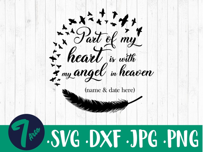 Download Part of my heart is in Heaven Memorial Ornament svg Memorial | Etsy