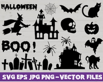 Adornos de Halloween Svg, Letrero de Halloween Svg, Diseños de Halloween Svg, Murciélago Svg, Calabaza Svg, Fantasma Svg, Paquete de Halloween Svg, Halloween 2025 Svg