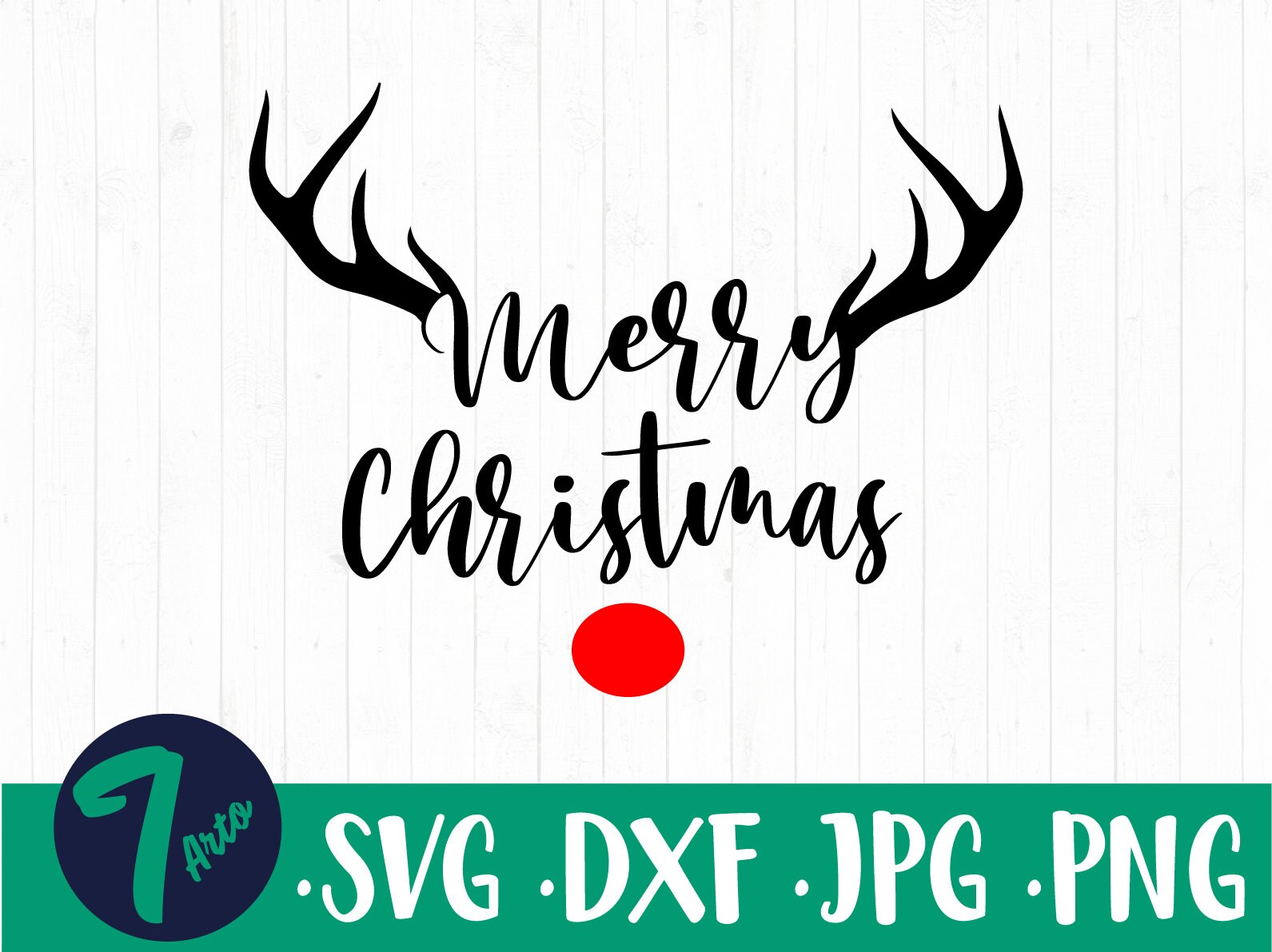 Merry Christmas SVG File, Antlers SVG, Reindeer SVG, Ornament Svg File ...