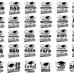 Proud Of A 2025 Graduate Svg, Graduation SVG Bundle, Proud Mom of a 2025 Senior, Graduation Shirt SVG, 2025 Grad SVG, Proud 2025 Family svg image 4
