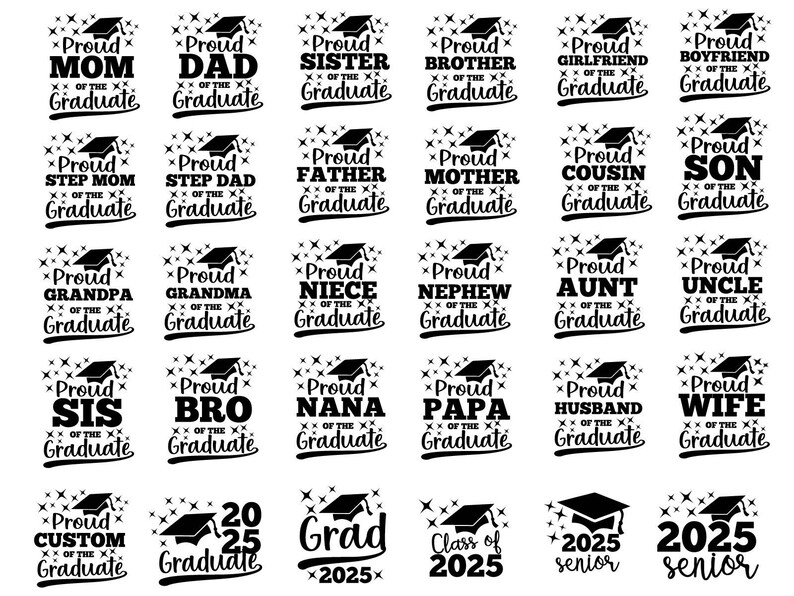 Proud Of A 2025 Graduate Svg, Graduation SVG Bundle, Proud Mom of a 2025 Senior, Graduation Shirt SVG, 2025 Grad SVG, Proud 2025 Family svg image 4