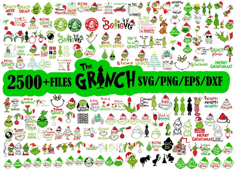 The Grinch SVG PNG Files, Grinch PNG Clipart, Unique Design, Instant ...
