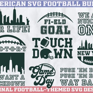 Svg football New York, football américain, svg le jour du match, svg football maman, décoration football, cadeau football svg, svg de fans de football