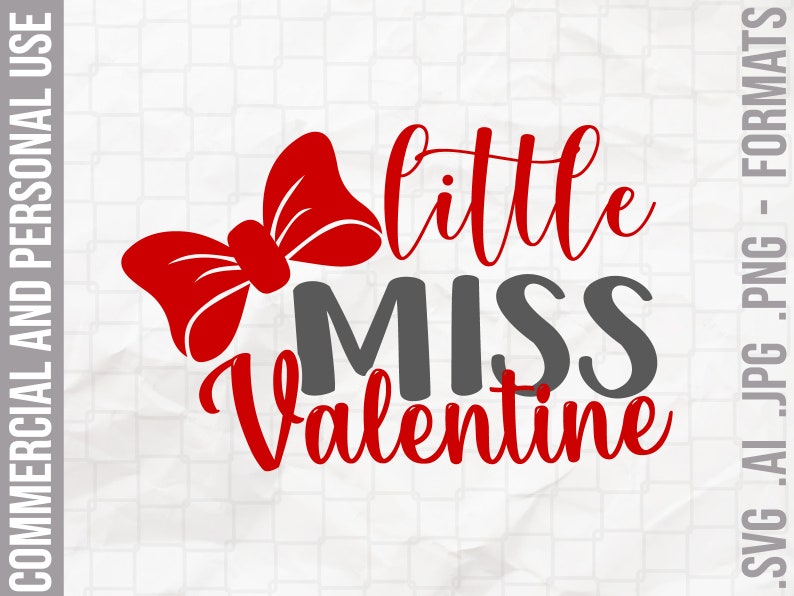 Little Miss Valentine SVG Baby Girl Onesie Svg Valentines - Etsy