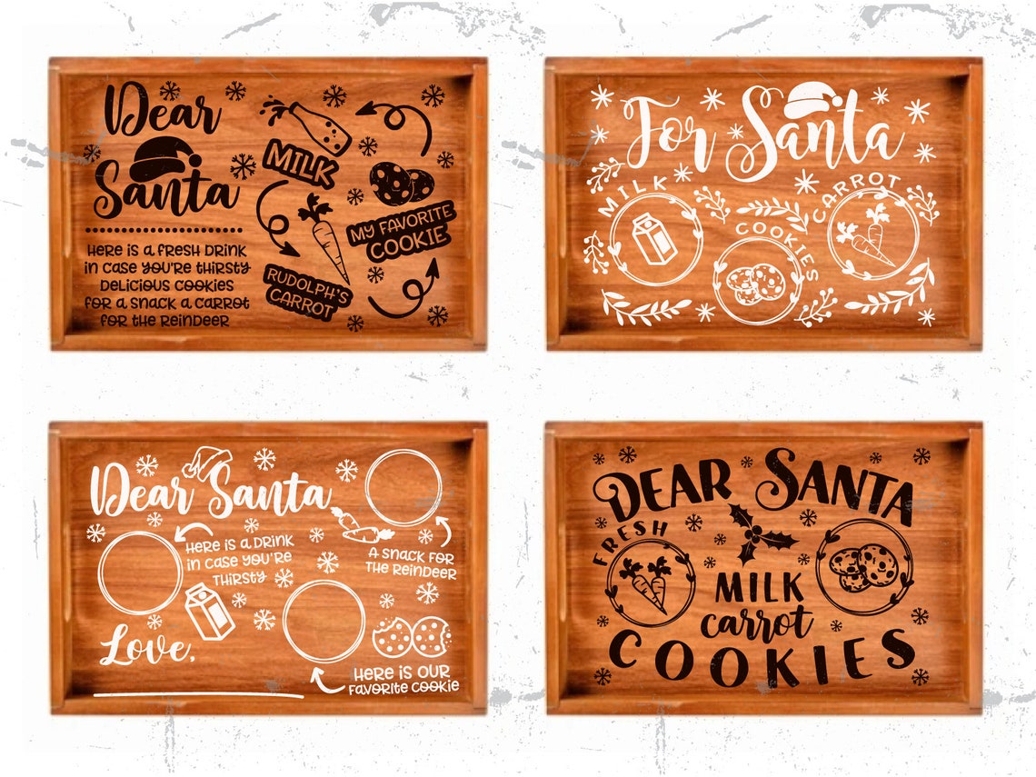 Christmas Tray SVG Bundle Santa Tray SVG Bundle Christmas Etsy