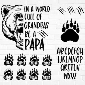 Em um mundo cheio de vovôs, seja um papai svg, camiseta do papai urso svg, dia dos pais, presente para o papai, presente para o papai, dia dos pais 2025, camiseta do dia dos pais