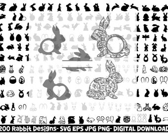 RABBIT SVG, Bunny Bundle Svg, Rabbit Cricut, Rabbit Clipart, Rabbit Cut ...