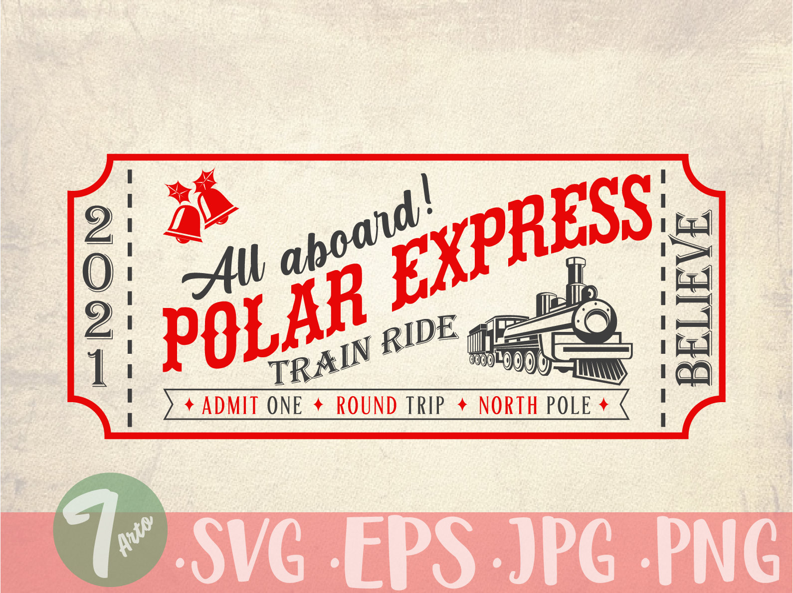 Polar Express Ticket SVG Graphic By SouthernDaisyDesign