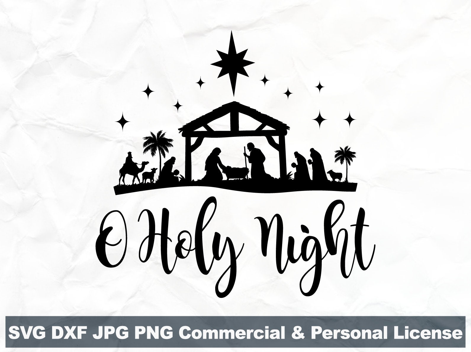 Oh Holy Night SVG, Nativity Scene SVG