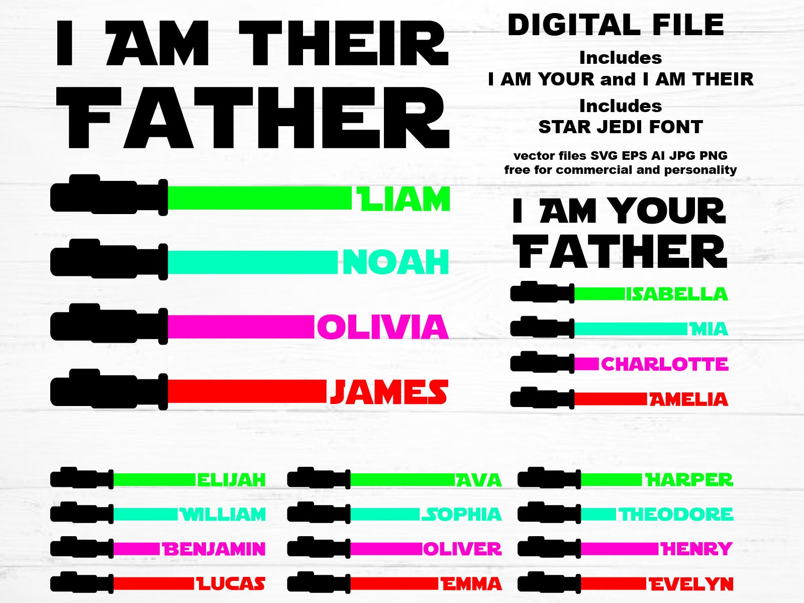 I Am Their Father Svg Light Saber Svg Gift for Dad Svg Best - Etsy