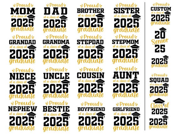 Proud Of A 2025 Graduate Svg, Graduation SVG Bundle, Graduation Shirt Design SVG, 2025 Grad SVG, Proud Family, Proud Mom of a 2025 Senior