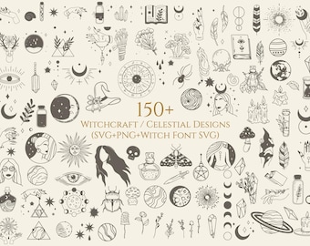 150 魔女 SVG バンドル | 魔術 SVG | 魔女 SVG | SVG | 魔法 SVG | 天体 SVG | 月 SVG | 神秘的な SVG | ウィッカ SVG | ゴシック SVG