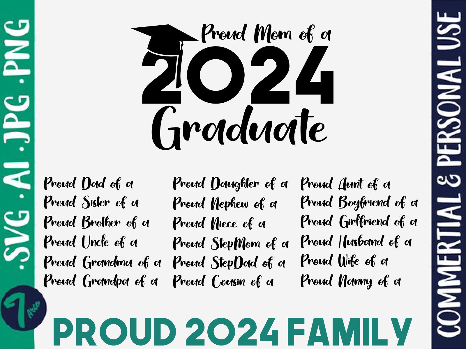 Proud of A 2024 Graduate Svg, Graduation SVG Bundle, Proud Mom of a ...