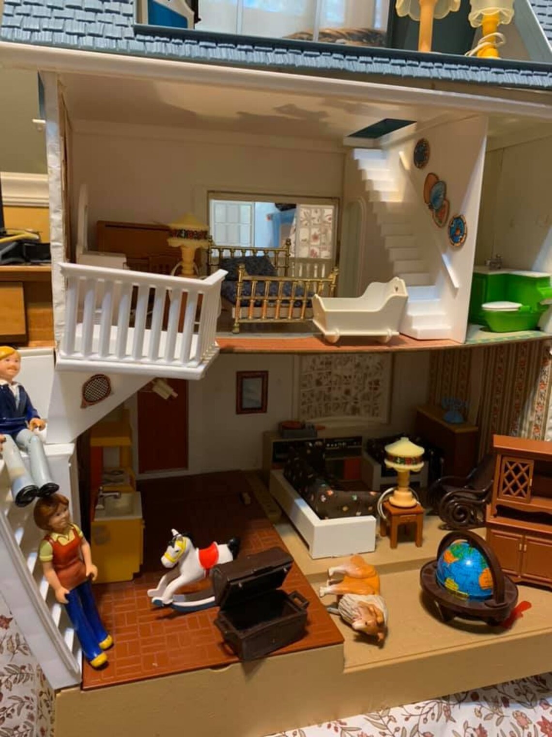 1980s Fisher Price Victorian Dollhouse with working Lamps and | Etsy