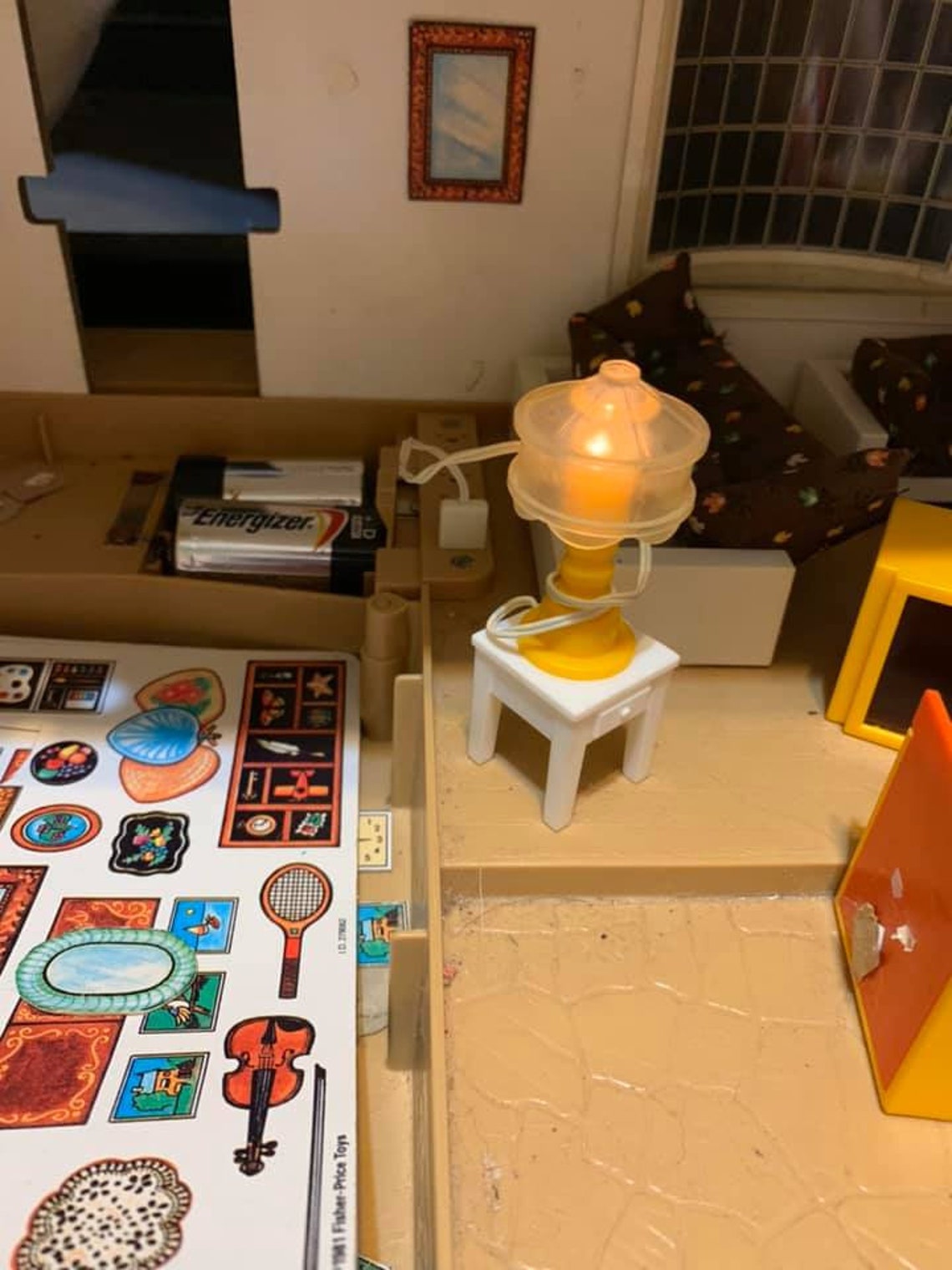 1980s Fisher Price Victorian Dollhouse with working Lamps and Etsy