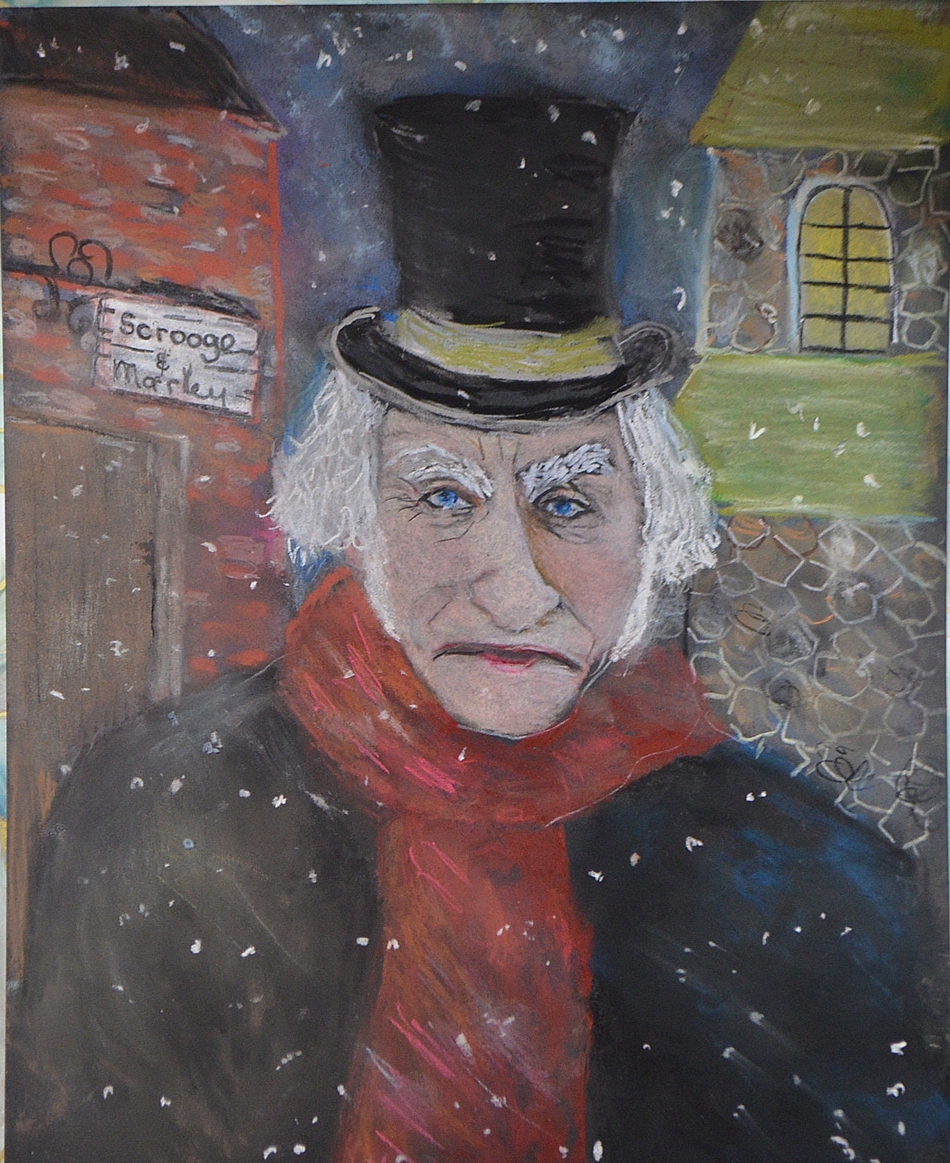 Ebenezer Scrooge Original Pastel Art Pencil Portrait Charles Etsy