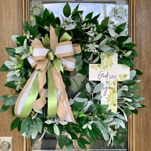 Wedding Door Wreath, Wedding Wreath for the Front Door, Wedding Grapevine Wreath, Wedding Wreath with Cross, Grapevine Wreath with Cross