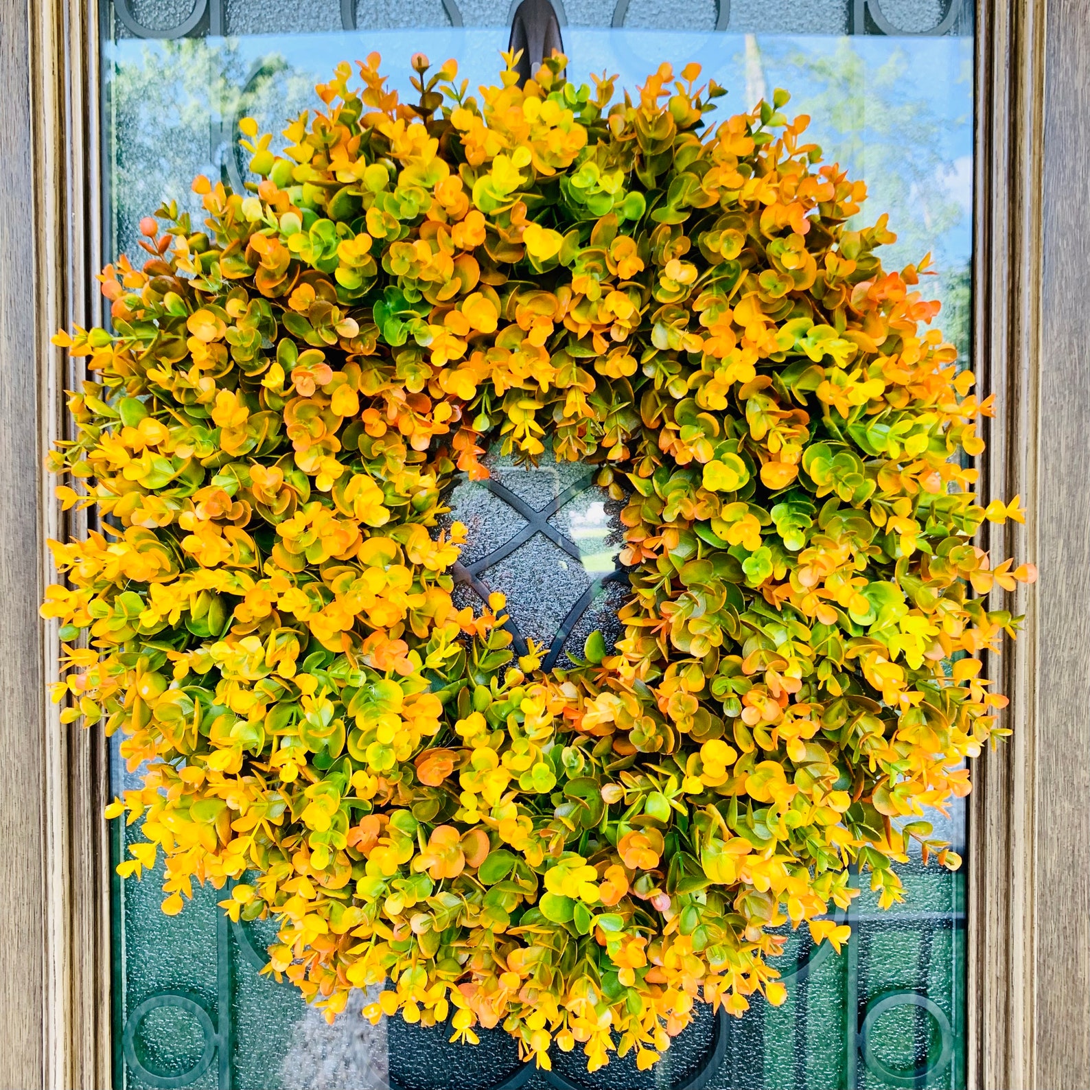 Fall Eucalyptus Wreath for the Front Door, Fall Grapevine Door Wreath ...