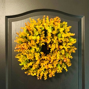 Fall Mini Wreath, Fall Candle Wreath, Mini Fall Eucalyptus Wreath, Small Fall Wreath, Centerpiece Eucalyptus Wreath, Fall Cabinet Wreath
