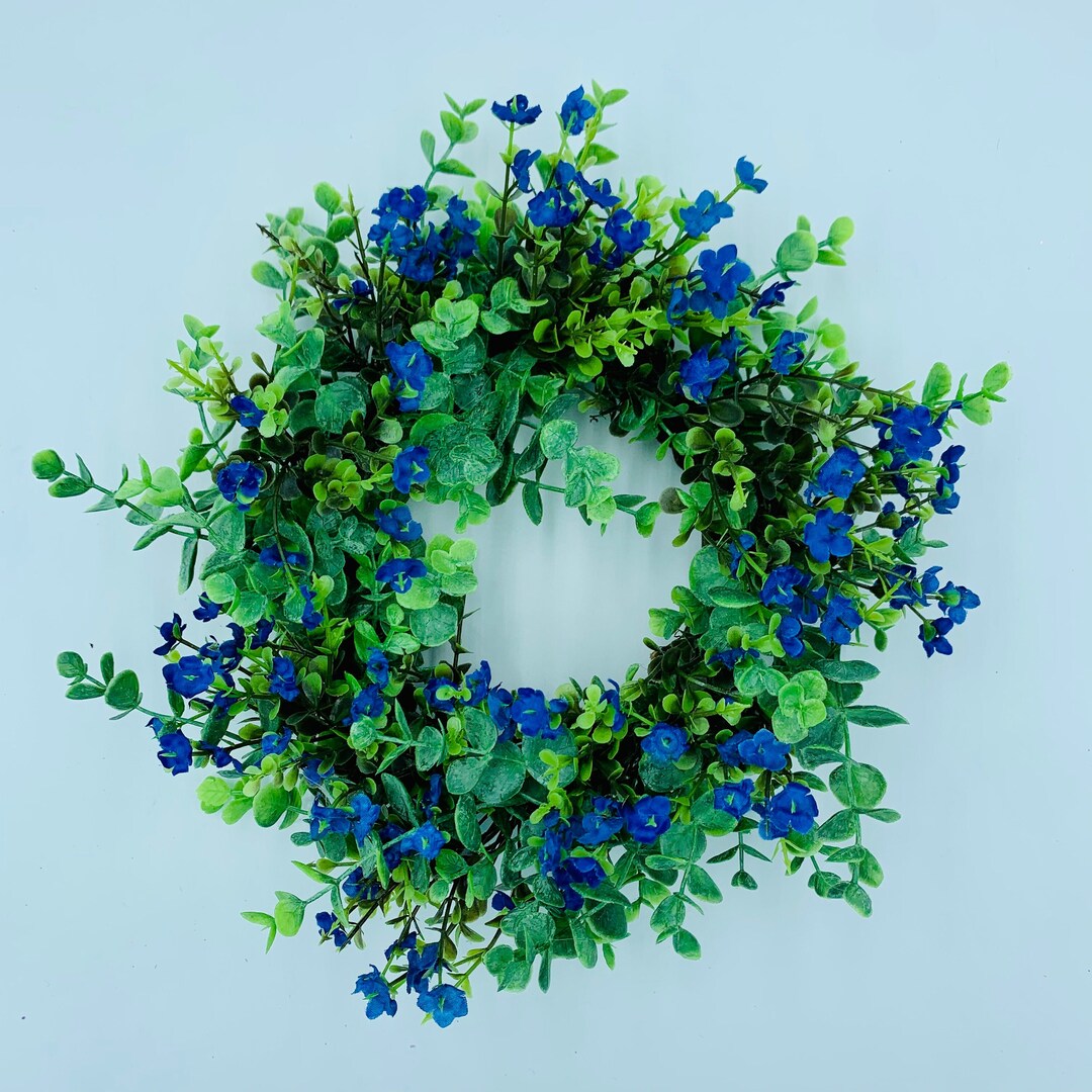 Mini Eucalyptus and Floral Wreath, Mini Floral Wreath With Eucalyptus