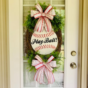 Baseball Wreath for Front Door, Baseball Grapevine Door Wreath, Sports Wreath for Front Door, Play Ball Wreath, Baseball Fan Door Wreath