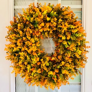 Fall Eucalyptus Wreath for the Front Door, Fall Grapevine Door Wreath, Fall Eucalyptus Grapevine Wreath, Autumn Eucalyptus Wreath, Fall