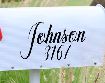 Custom Cursive Mailbox Decal, Personalized Home Address