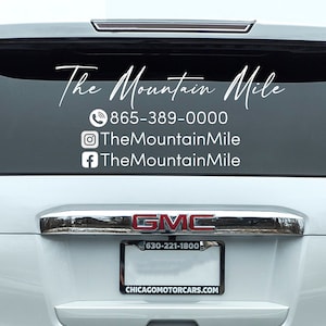 Custom Business Car Decal Business Logo Sticker for Windshield Business Hours Decal for Car Business Phone Number Window Sticker