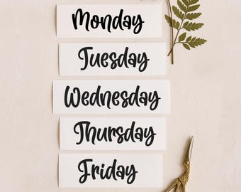 Days of the Week Stickers: Waterproof Vinyl Planner & Organization Labels