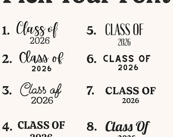 Class of 2026 Decal, Graduation 2026 Year Decal, 2026 Decal NO background, Graduation Cap, Scrapbook, Gift Idea, DIY Decal Sticker