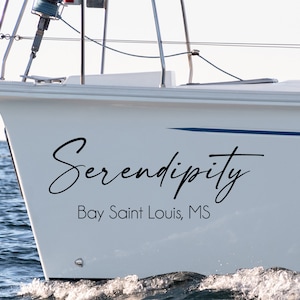 Custom Boat Name Vinyl Decal, Single Color, Custom Cut, Marine, Sticker, Personalized Custom Nautical Boat Decal Sticker
