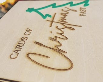 Personalized Engraved Wooden Christmas Card Book Keeper