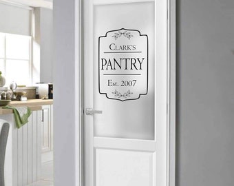 Personalized Pantry Door Decal: Custom Family Name Kitchen Decor