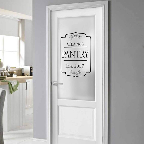 Personalized Pantry Door Decal: Custom Family Name Kitchen Decor