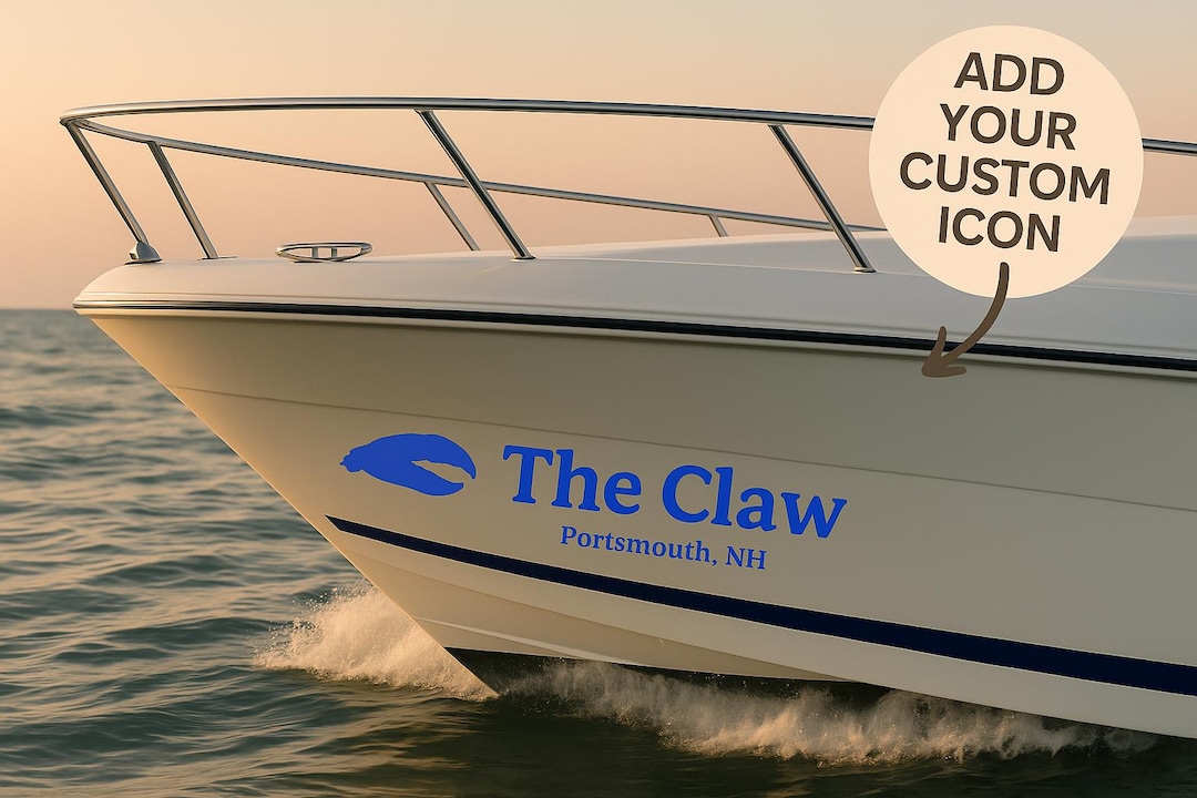 Custom Boat Name Vinyl Decal: Personalized Nautical Sticker - Etsy