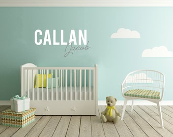Custom Baby Name Vinyl Wall Decal, Nursery Decor