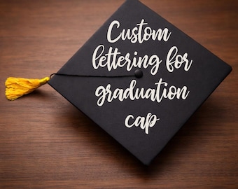 Custom Graduation Cap Decal Text, Personalized Grad Quote Sticker for DIY, Vinyl Lettering Sticker