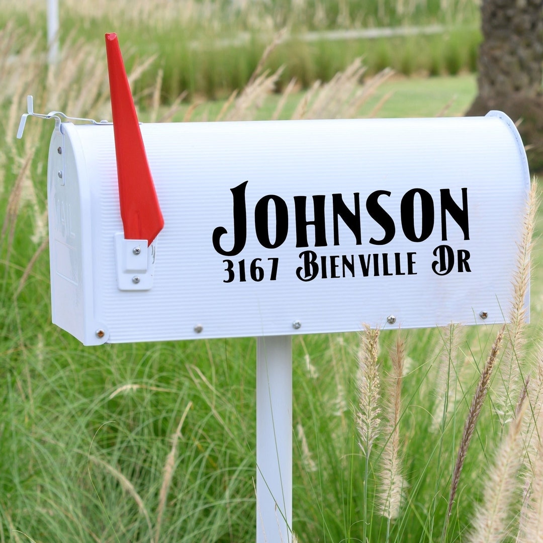 Custom Mailbox Decal: Modern Address, Street Name & Number - Etsy