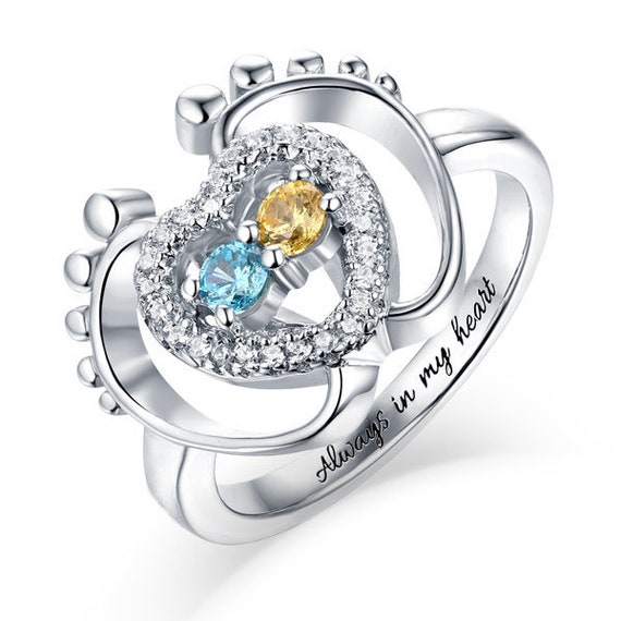 Baby feet mothers ring sale
